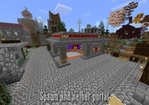 Spawn and nether portal (overworld)