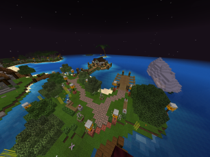 View of Fishing Pier, Boat Harbor, and XP Island in distance